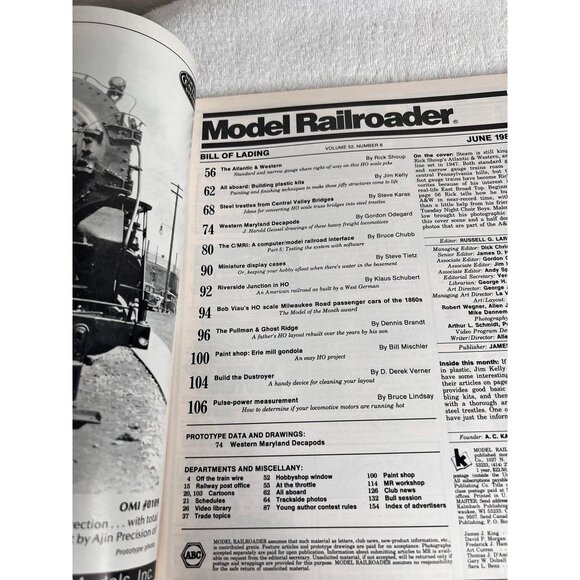 Vintage Model Railroader Magazines 1985 Lot of 8 Issues Trains - Picture 11 of 16